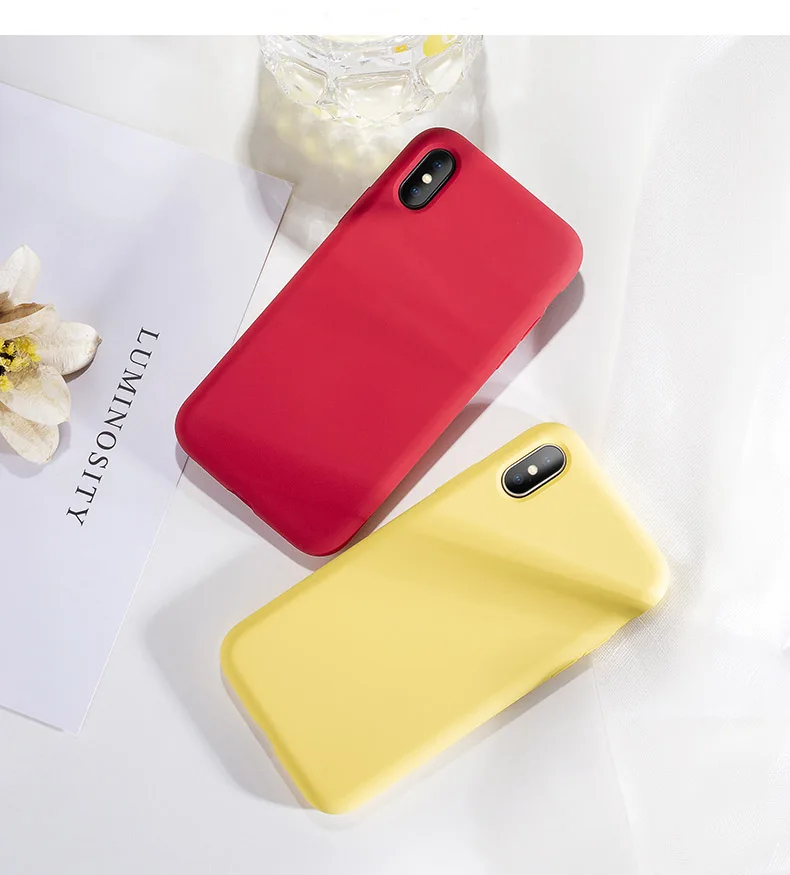 Тонкий мягкий чехол для iPhone 11 Pro Max X 7 8 6 6s Plus, жидкий силиконовый чехол для iPhone X Xs Max XR 7 Plus 11, противоударный чехол