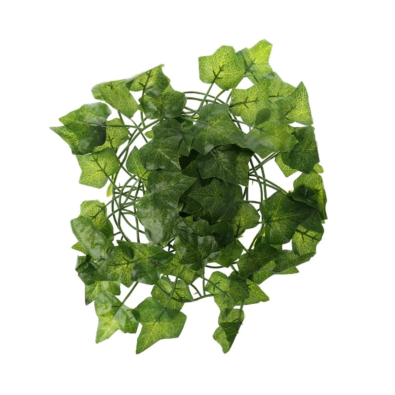 Reptile Terrarium Box Artificial Vine Decoration Lizard Green Leaves Fake Plants | Дом и сад
