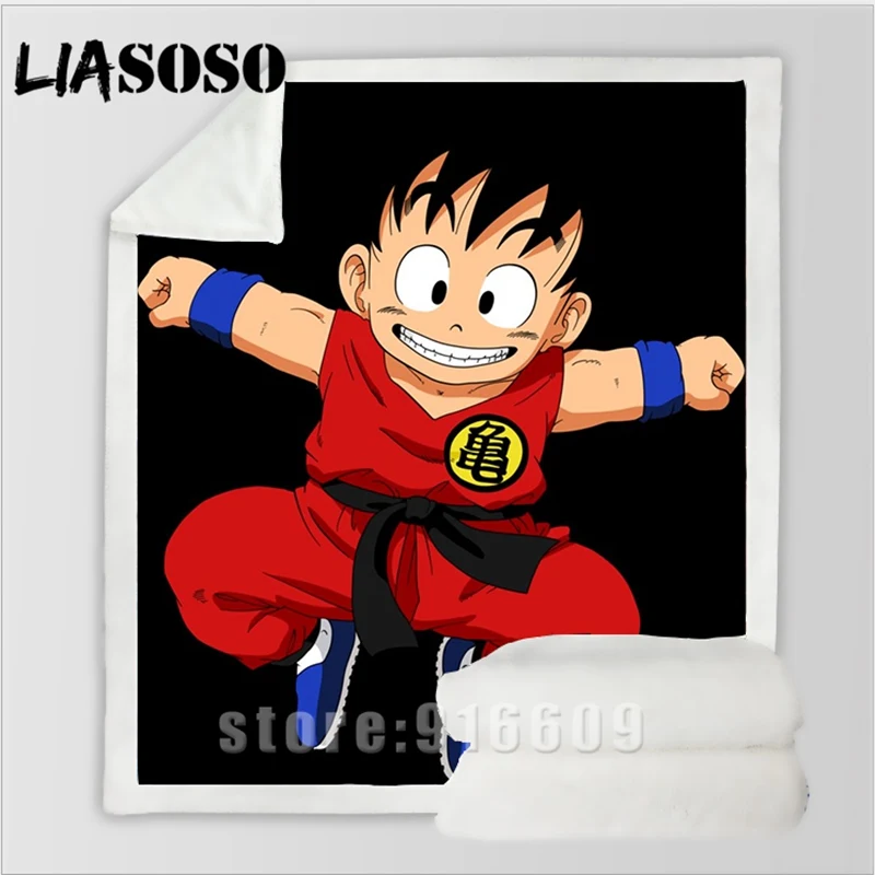Dragon Ball Goku аниме плюшевый диван молодежное постельное белье Узорчатое мультяшное набивное одеяло покрывало постельное белье для путешествий мягкое зимнее одеяло
