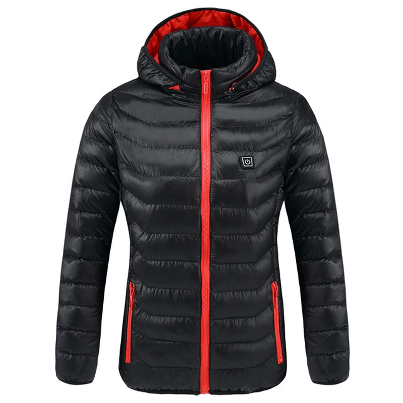 Новинка, зимняя куртка для мужчин, парка с подогревом, теплая верхняя одежда, водонепроницаемая куртка с капюшоном, теплое зимнее пальто с USB подогревом