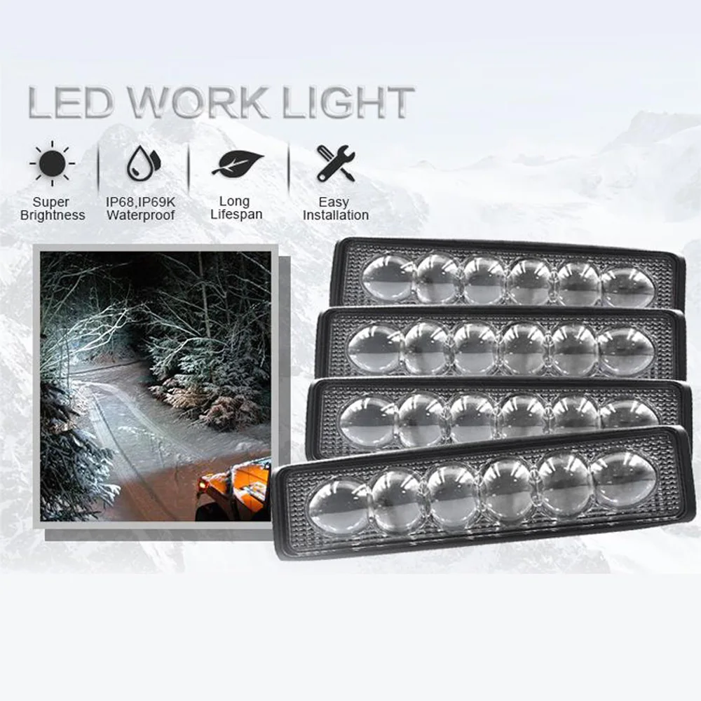 1 шт./2 шт. 12-24V 18W фары для автомобилей грузовик с прицепом внедорожного автомобиля 6-светодиодный рабочий светильник Стробоскопическая Лампа бар 3-Цвет инспекции светильник лампочка Водонепроницаемый