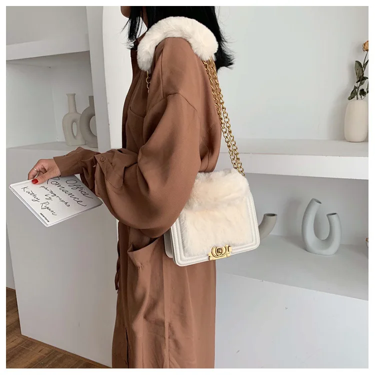 Mowah, модная плюшевая женская сумка, осенняя и зимняя сумка через плечо, корейский стиль, сумка через плечо, полностью Сумочка, маленькая сумка-тоут, BIW428 PM49