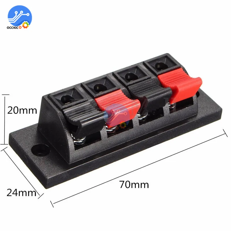 Пружинный зажим Клеммная плата динамика 4 порта Соединительный разъем клемма 70x254