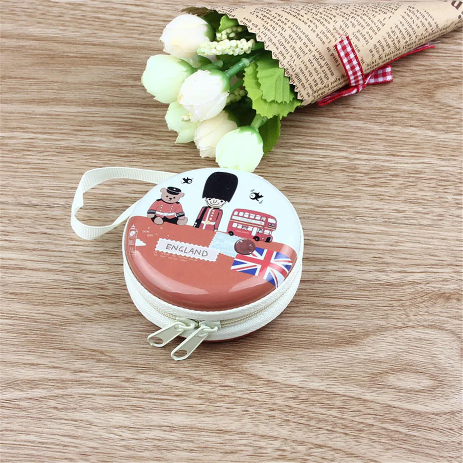 VOBERRY Горячие Красочные мультфильм Мини молния наушники SD карты сумка для хранения круглый ящик для наушников Портативный чехол для хранения