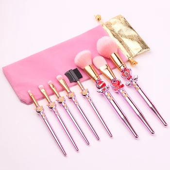 

Luxury 8pcs Anime Sailor Moon Pro Makeup Brushes Sets Soft Hair Blusher Concealer FOUNDATION Eye Shadow Lip Brush Cosmetics Tool