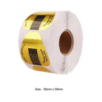 

Professional Nail Extension Builder Form 500pcs Bright Gold Manicure UV Gel French Polish Tips Stencil Guide Nail Art Tools