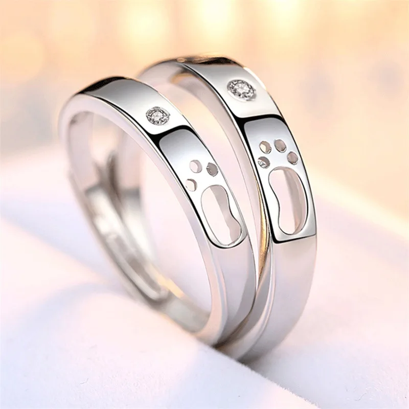 

S925 Fine Silver Couples Ring Men And Women Lettering Accessories Japanese Korean Simple Couple Rings Online Celebrity Ring Adju
