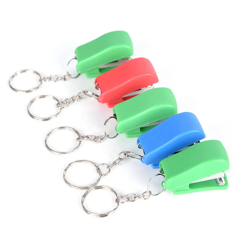 1 Piece Cute Kawaii Mini Portable Paper Staples Stapler Stitcher Office School Supply Stationery Accessory Ellen Brook Keychain