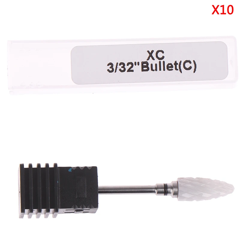 1 PC 3/3" Ceramic Nail Drill Bit Bullet Style Electric Rotary Nail File Nail Art Tools Nail Cleaner Salon Bits - Цвет: X10