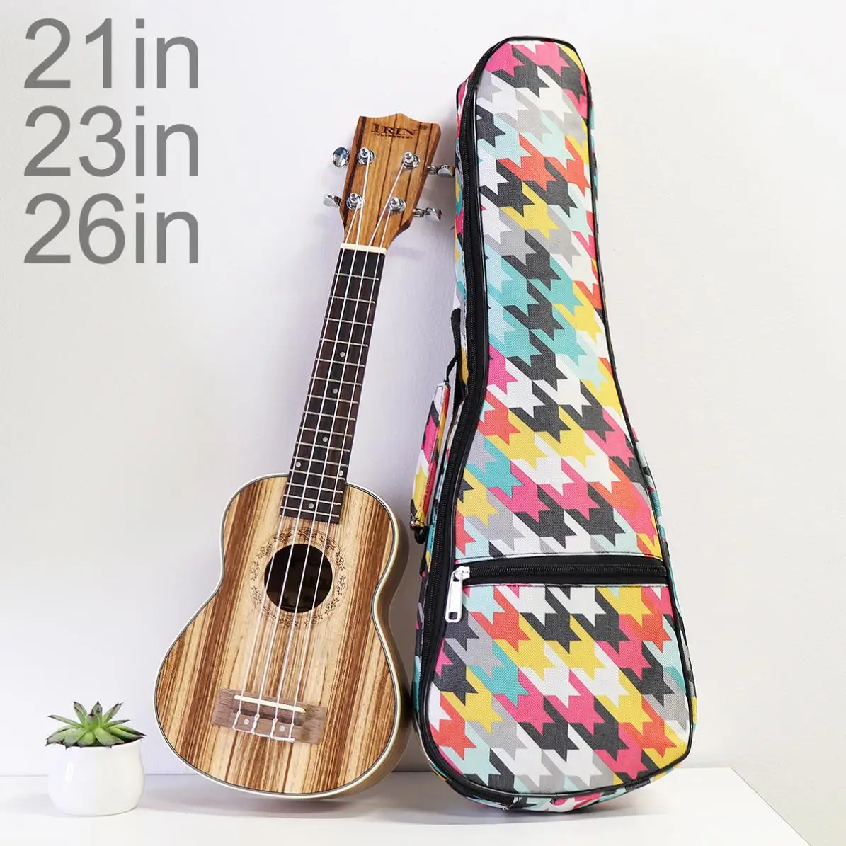 Ukulele Bag 21 / 23 / 26 Inch Colorful Portable 10mm Sponge Soft Case Gig Ukulele Mini Guitar Waterproof Backpack