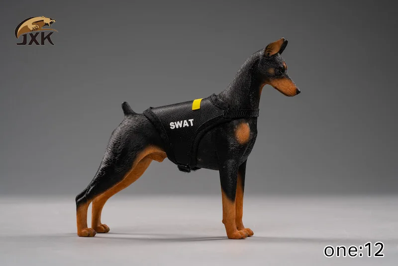Коллекционная 1/12 весы Jxk022 Dobermann модель животного аксессуар черная кожа цвет игрушки для домашних животных для 6 ''фигурка