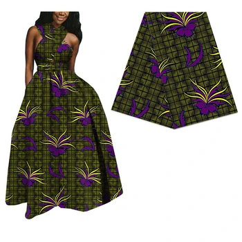 

Printed African Real Wax Fabric For Women Dress 6Yards Sewing Batik Cloth Fabric Ankara Nigerian Veritable Wax Fabric 100%cotton