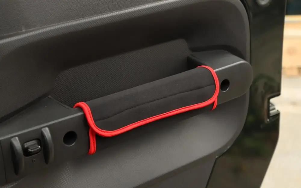 Для Jeep Wrangler JK 2007-2010 автомобиль со-пилот подлокотник ручка/внутренние дверные ручки протектор против царапин красный чехол Аксессуары