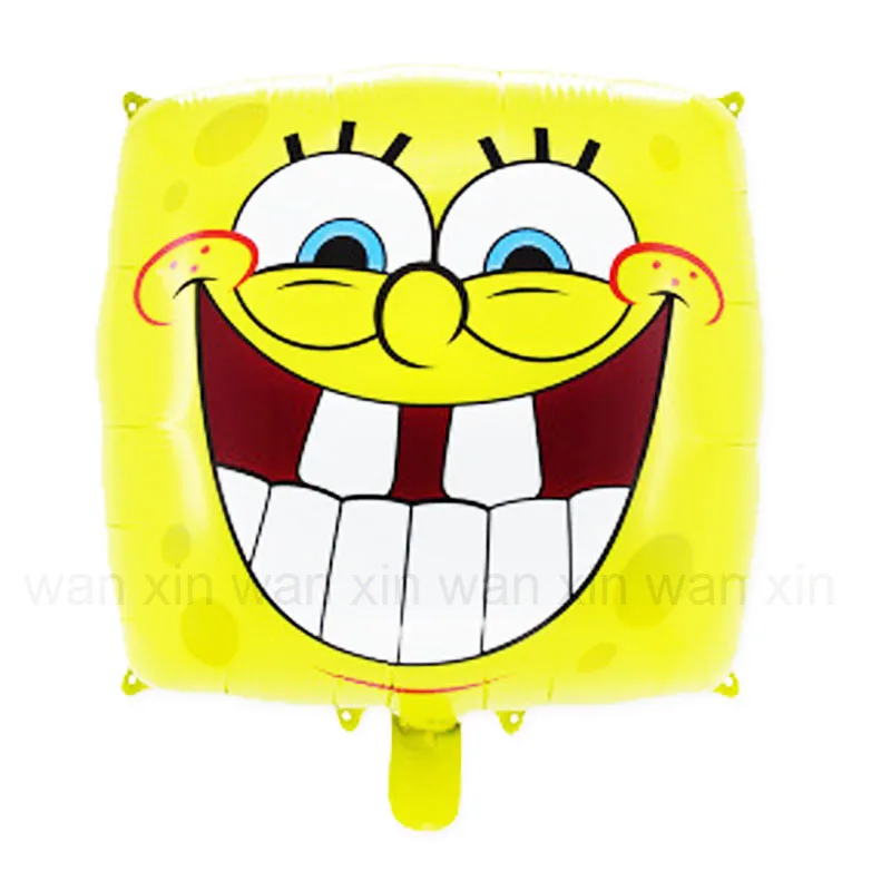5 шт./лот Губка Боб воздушные шары на день рождения с выражением улыбки 18 дюймов Губка Боб гелиевые воздушные шары, Классические игрушки для детей вечерние воздушные шары