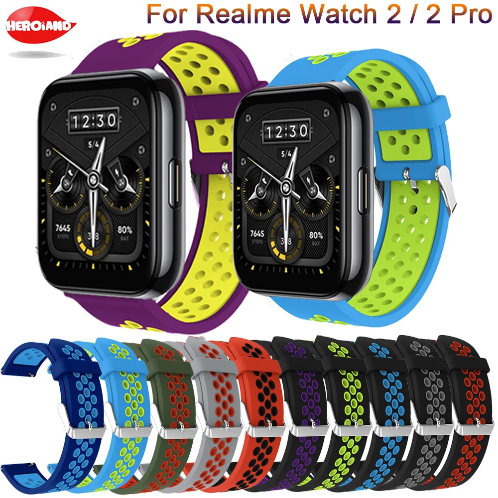 

Soft Silicone 22MM Strap For Realme Watch 2 / 2 pro Smart Watchband Replacement Wristband For Realme Watch S pro bracelet Correa