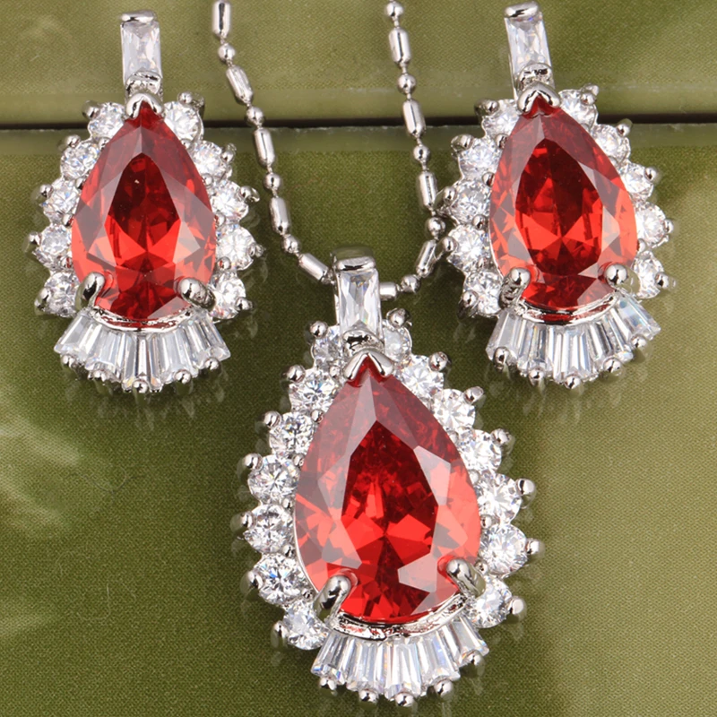 

Angel's Tears 925 Sterling Silver Jewelry Sets Earring Necklace Pendant S8521