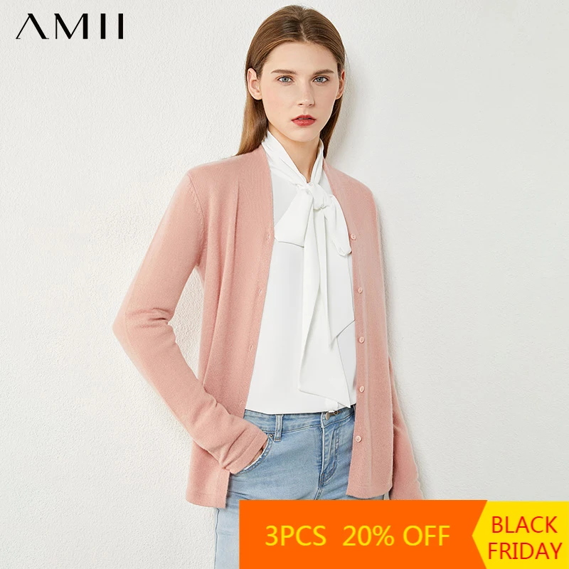 Amii Minimalism Autumn Winter Cardigans For Women