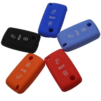 

Kutery 50pcs/lot 3 Buttons Silicone Car Key Case Cover Fob Rubber Skin Protect For PEUGEOT 407 307 308 607