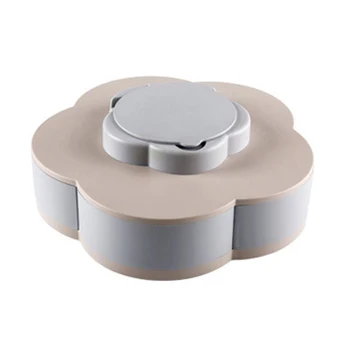 

Funny Petal-Shaped Rotating Snack Serving Tray Sectional Candy Nut Box Snack Tray with Phone Holder TB Sale