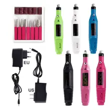 1 набор, Мини электрическая дрель для ногтей, профессиональная дрель для маникюра, ручка, пилочка для ногтей, фреза, лак для педикюра, дизайн ногтей