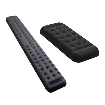

2x Keyboard Wrist Rest Gaming Tenkeyless Memory Foam Hand Palm Rest Support (17.3 Inch/5.12 Inch, Black)