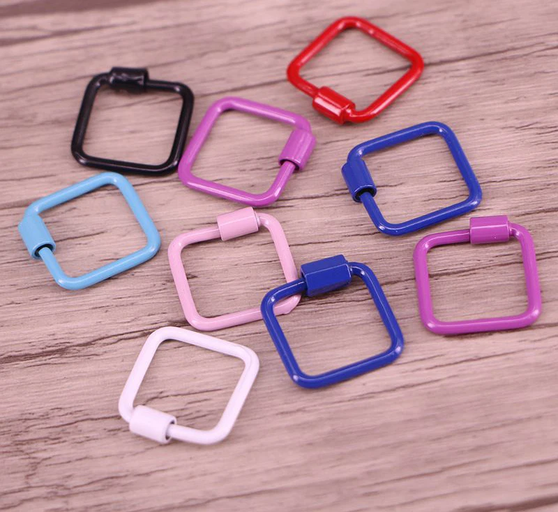 

2PCS, DIY Jewelry Square Screw Clasps Copper Connector Lock Carabiner Enamel Clasp For Jewelry Making