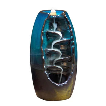 

1 Pcs Backflow Censer Smoking Flow Ceramic Incense Holder Craft for Home Office LXY9