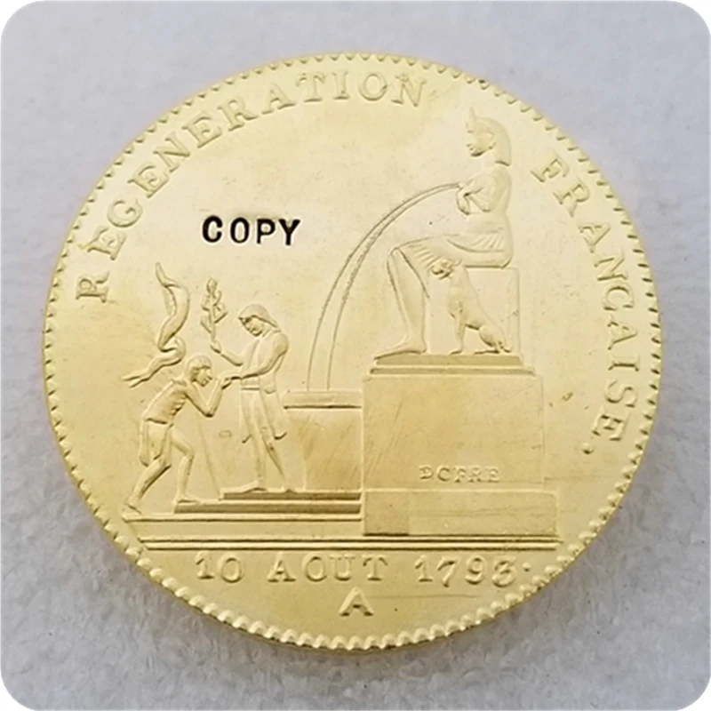 1793 Франция 5 десятичных Парижа Робеспьер фонтаин имитация монеты
