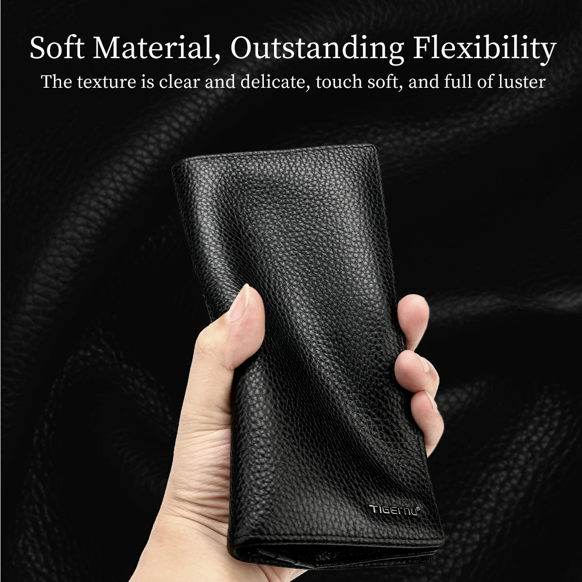 luxury mens long wallet