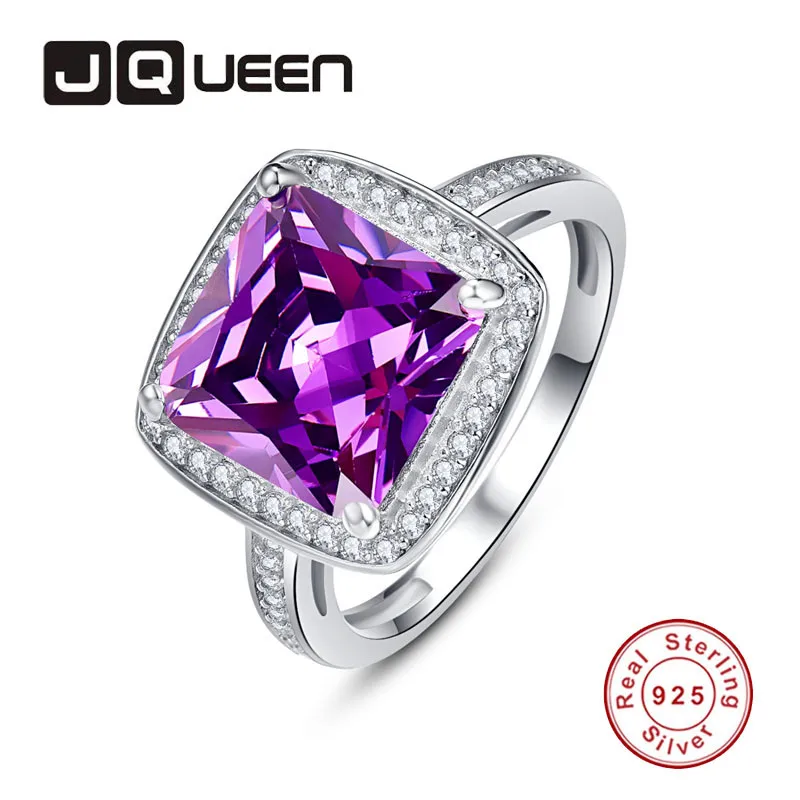 

JQUEEN 1mm 28 Round Zircon Princess Cut Ring 925 Jewelry Pave Setting Crystal Jewelry Bijoux Femme