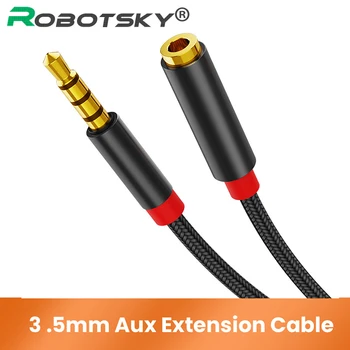 

3.5mm AUX Extension Audio Headphone Audio Splitter Cable Male to Female Extension Cable with Microphone for PC Headphones