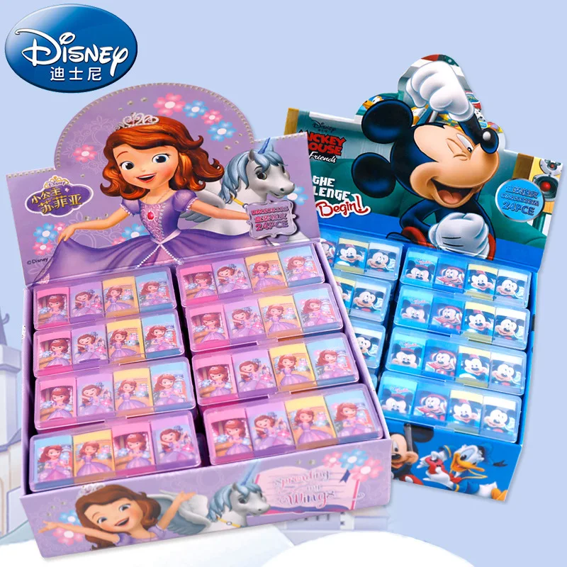 

40pcs Disney Mickey Sophia Eraser Cartoon Cute Color Eraser Student School Supplies Gift Prize