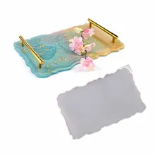 

Big Size Rectangle Plate Silicone Mold Fruit Disc Tea Tray UV Resin Mold Coaster Silicone Mould Art Craft Jewelry Display Tools