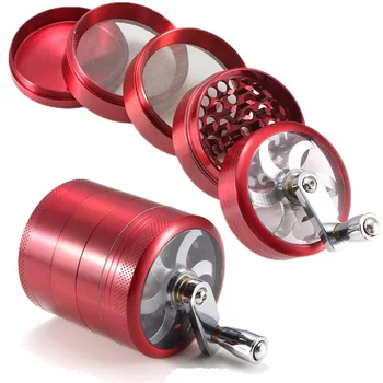 

55mm Hand-cranking 5-Tier Smoke Eliminator Zinc Alloy 5-Tier Manual Smoke Grinder Smoke Eliminator Hand-cranking Smoke Eliminato