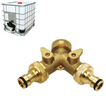 

Double 3/4''Garden Twin Tap Hose Pipe Splitter Faucet Connector For Standard 3/4\" Diameter Connection High Quality