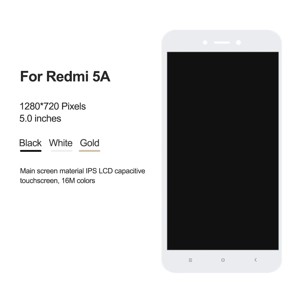 Для 5," Xiaomi Redmi 5A, ЖК-дисплей, рамка+ сенсорный экран, панель дигитайзера в сборе, замена для MCG3B MCI3B lcd