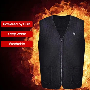 

USB Infrared Heating Vest Men Outdoor Jacket Heated Winter Hunting Flexible Electric Thermal Clothing Waistcoat Sports Hiking