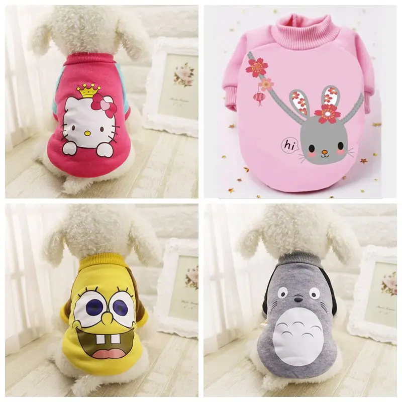 

Cartoon Style Pet Dogs Clothes Warm Cat Clothing for Pet Dog Coat Sweater Dogs Jacket Chihuahua Cotton Pure TShirt Cat Vest