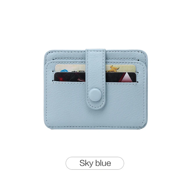 Модный кошелек для девушек с отделением для ID карт, бизнес-банк, кредитная карта, автобусная карта, водительское удостоверение, Короткие Кошельки, корейский стиль - Цвет: blue