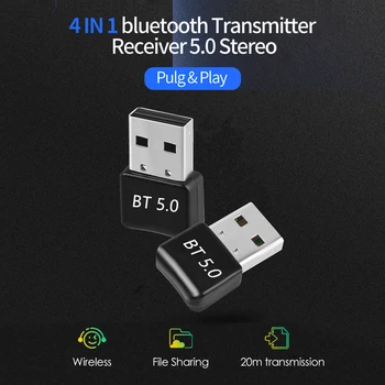 

USB Bluetooth V5.0 Adapter Dongle Wireless 2.4GHz USB2.0 Music Audio Devices Receiver Transmitter Dongles Laptop Earphone Sende