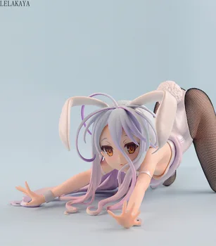 

12cm New Arrival Anime NO GAME NO LIFE Shiro Rabbit Bunny Girl Squatting 1/4 Scale PVC Action Figure Collection Model Toys Doll
