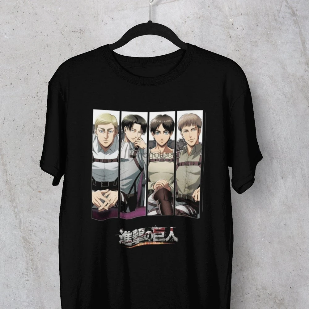 Attack on Tittan levi eren erwin final season AOT Tshirt Anime tee popular design man and women unisex | Мужская одежда