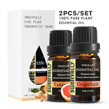 

2Pcs Grapefruit& Tangerine Essential Oil Helps Relieve Anxiety Natural Flower Fruit Essential Oil For Relaxing Aromatherapy Lamp