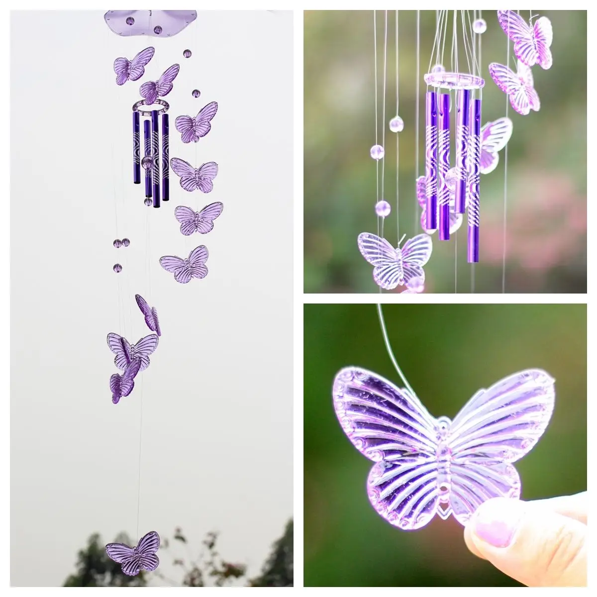 Украшение для дома с бабочкой и колокольчиком - Цвет: Purple