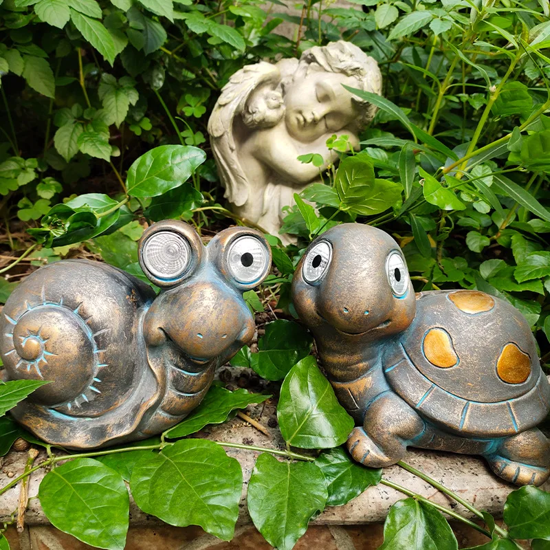 

Simulation Resin Owl Turtle Snails Decoration Garden Lawn Decoration Home Desk Decoration Craft Gift