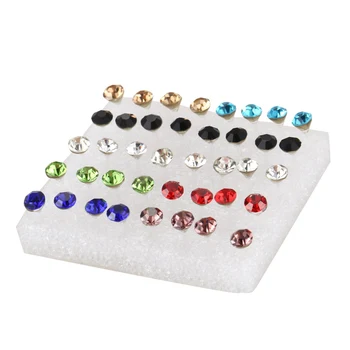 

40 Pcs/set Women Girl's Crystal Stud Earrings Christmas Present (size:5mm) #2