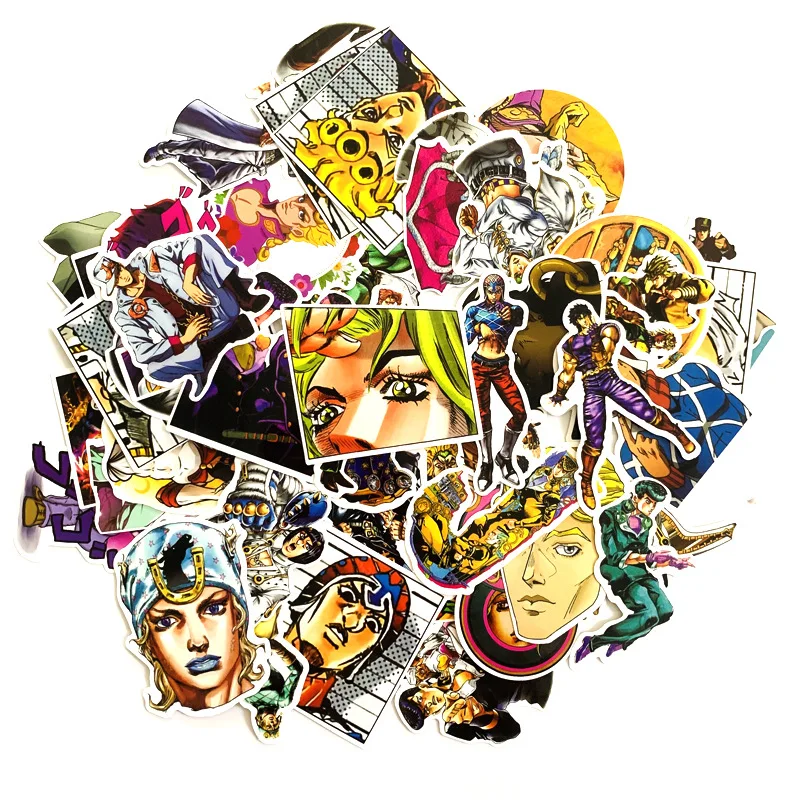 50pcs/set Anime JoJo Bizarre Adventure Stickers Cosplay Accessories Prop PVC Waterproof Cartoon Decal Sticker |