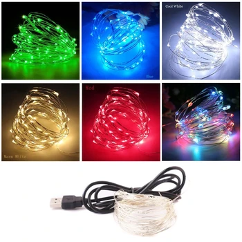 

5M 10M usb copper wire light string LED starry garden decorative light string G8TB