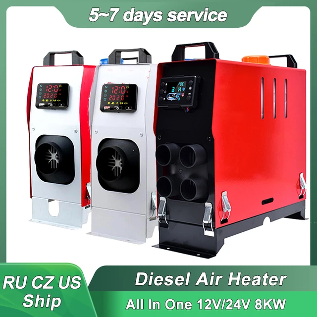 8KW Diesel Heater 12V 24V Diesel Heater All In One With Remote Control And  LCD Screen Parking Bunk Heater Fast Heating For Car - AliExpress