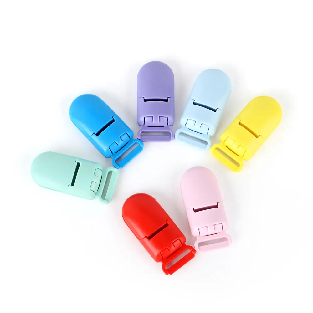 20Pcs Multicolor Plastic Baby Pacifier Clips Infant Personalized Dummy Clips Holder Soother DIY Teether Necklace Pendant Clamp